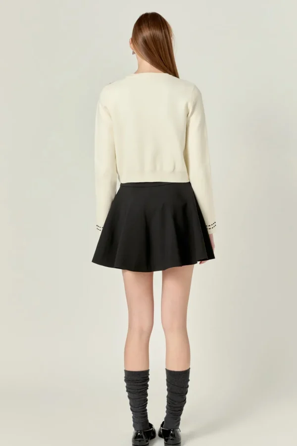ENGLISH FACTORY Skirts | Tops*- Ivy Flare A-line Mini Skirt BLACK