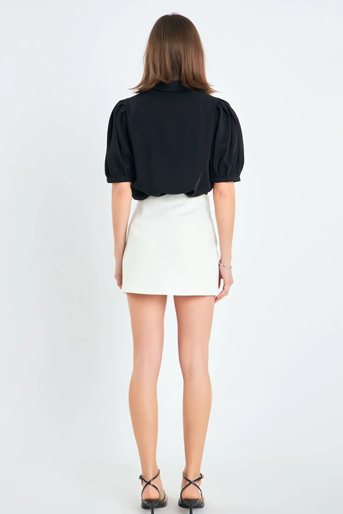 english_factory__jewel_bu_2.webp ENGLISH FACTORY Shirts & Blouses | Tops*- Jewel Button Puff Sleeve Top