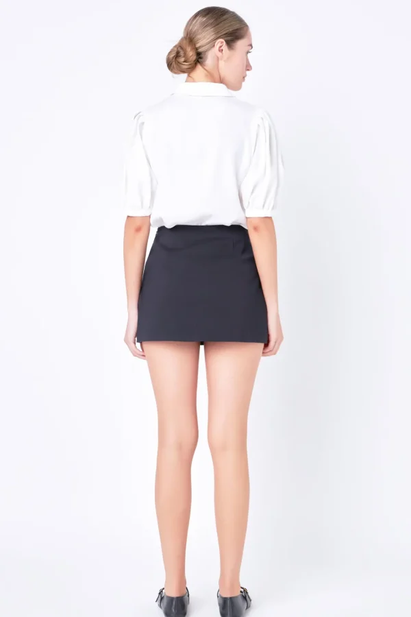 ENGLISH FACTORY Shirts & Blouses | Tops*- Jewel Button Puff Sleeve Top