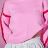 ENGLISH FACTORY Sweaters & Knits | Tops*- Joan Stitch Detailed Crew Neck Knit