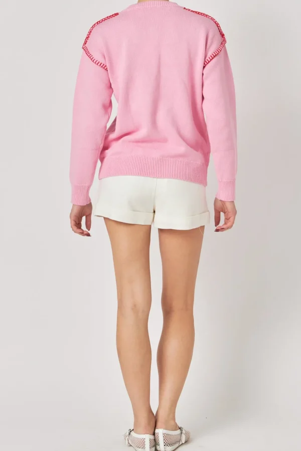 ENGLISH FACTORY Sweaters & Knits | Tops*- Joan Stitch Detailed Crew Neck Knit