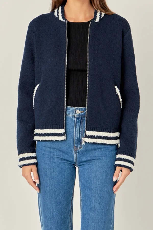 ENGLISH FACTORY Jackets & Coats | Tops*- Knit Bomber Jacket