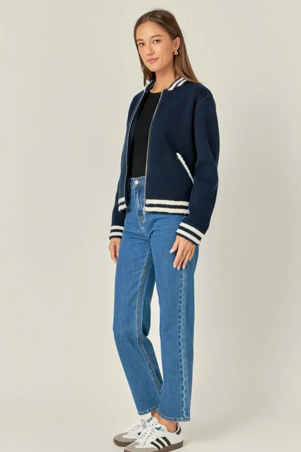 ENGLISH FACTORY Jackets & Coats | Tops*- Knit Bomber Jacket
