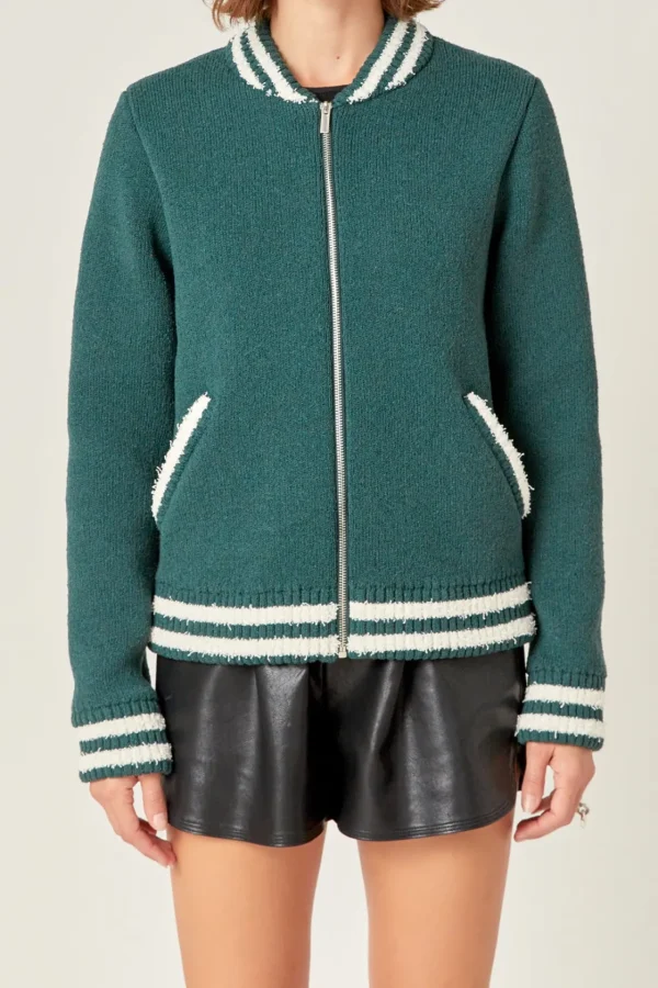 ENGLISH FACTORY Jackets & Coats | Tops*- Knit Bomber Jacket