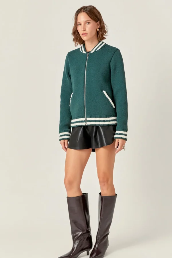 ENGLISH FACTORY Jackets & Coats | Tops*- Knit Bomber Jacket