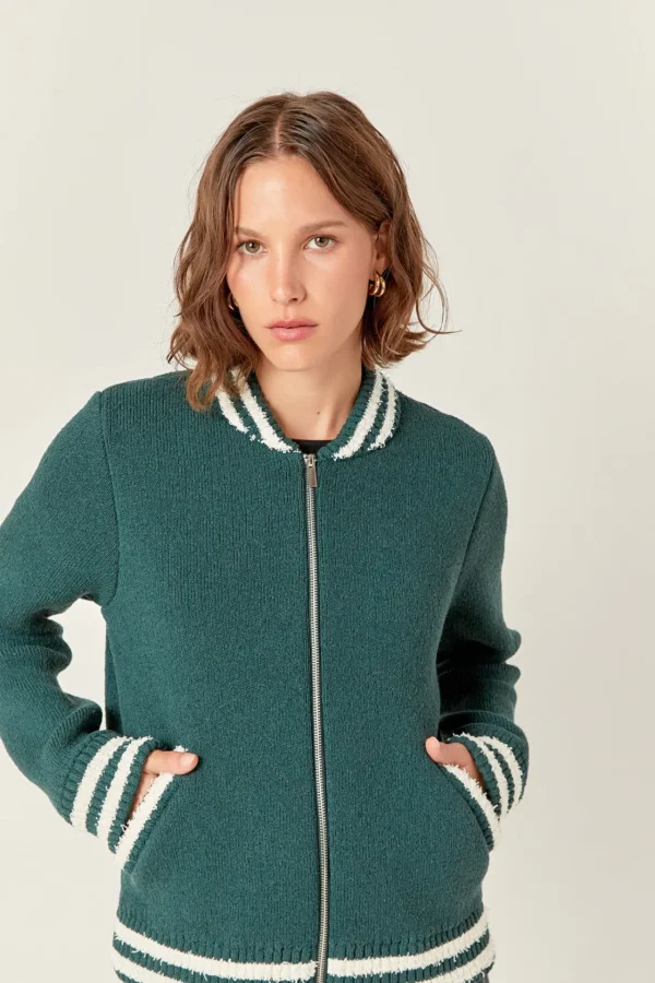ENGLISH FACTORY Jackets & Coats | Tops*- Knit Bomber Jacket
