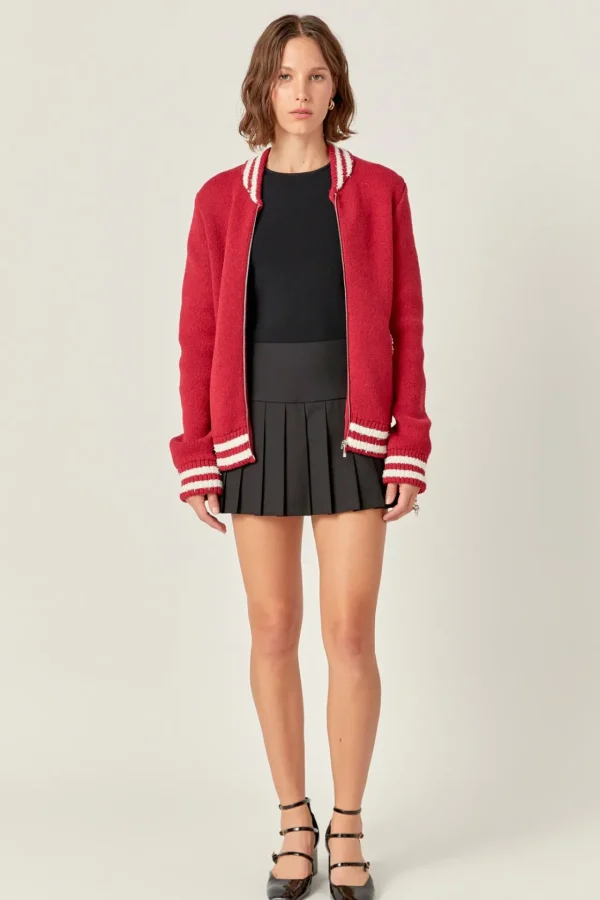 ENGLISH FACTORY Jackets & Coats | Tops*- Knit Bomber Jacket
