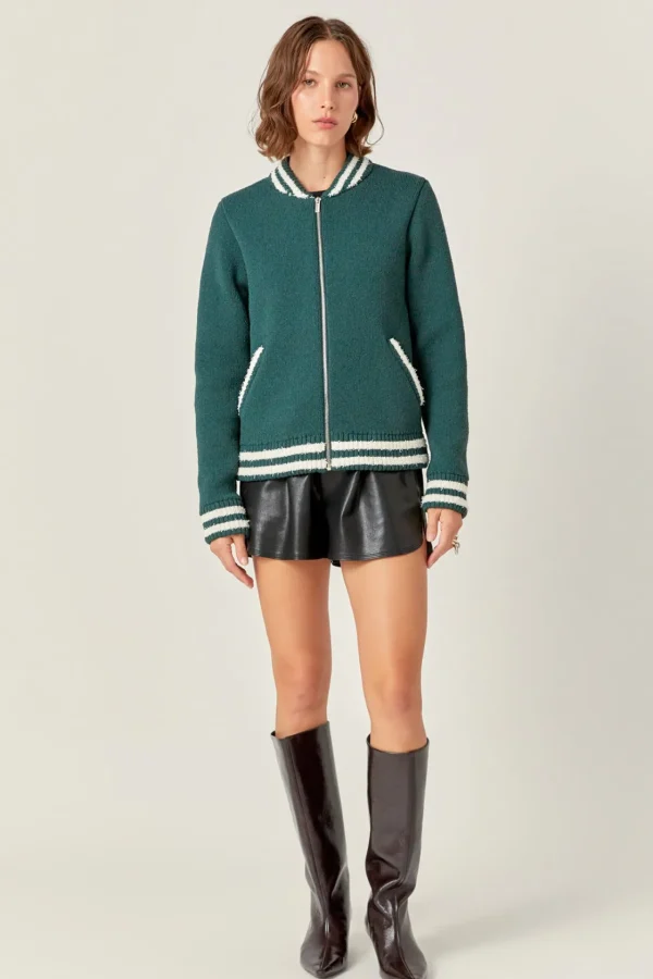 ENGLISH FACTORY Jackets & Coats | Tops*- Knit Bomber Jacket