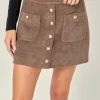 ENGLISH FACTORY Skirts | Tops*- Knit Button-Front Mini Skirt BROWN