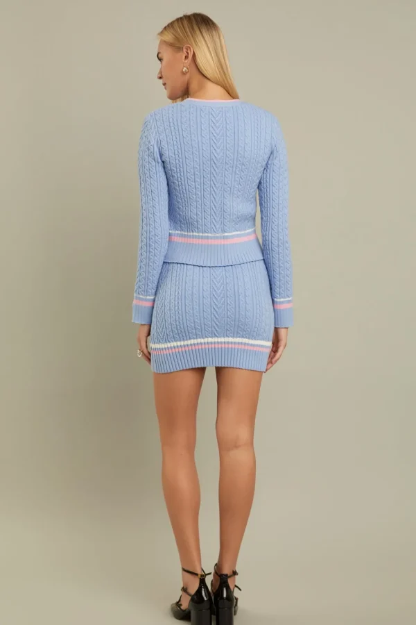 ENGLISH FACTORY Matching Sets | Tops*- Knit Cardigan POWDERBLUE