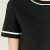 ENGLISH FACTORY Matching Sets | Tops*- Knit Contrast Mini Dress BLACK/WHITE