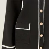 ENGLISH FACTORY Matching Sets | Jackets & Coats*- Knit Contrast Cardigan BLACK/WHITE