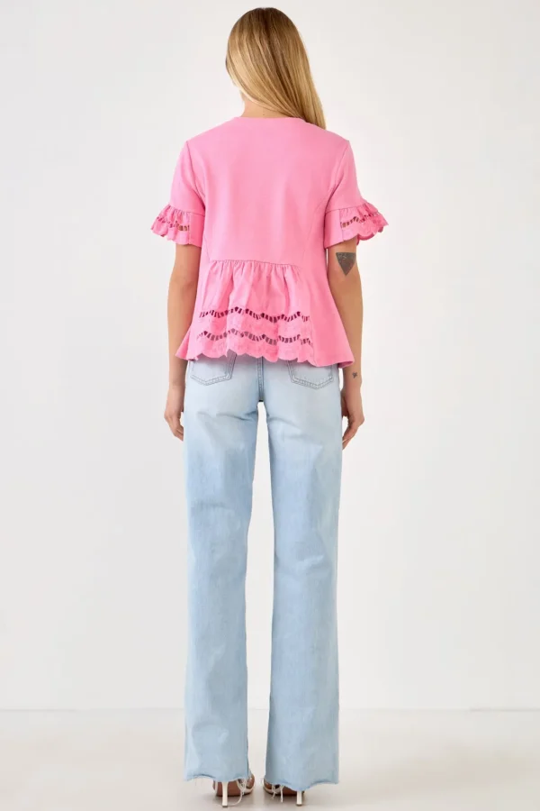 ENGLISH FACTORY Sweaters & Knits | Tops*- Knit Eyelet Mixed T-Shirts