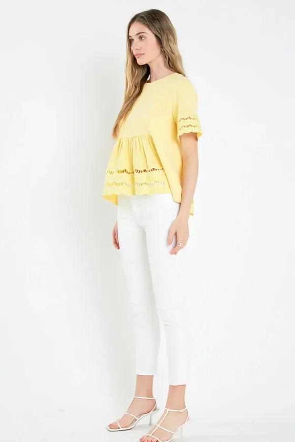 ENGLISH FACTORY Sweaters & Knits | Tops*- Knit Eyelet Mixed T-Shirts