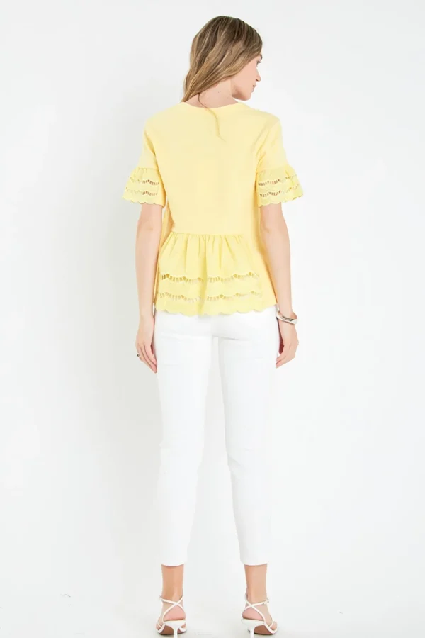 ENGLISH FACTORY Sweaters & Knits | Tops*- Knit Eyelet Mixed T-Shirts