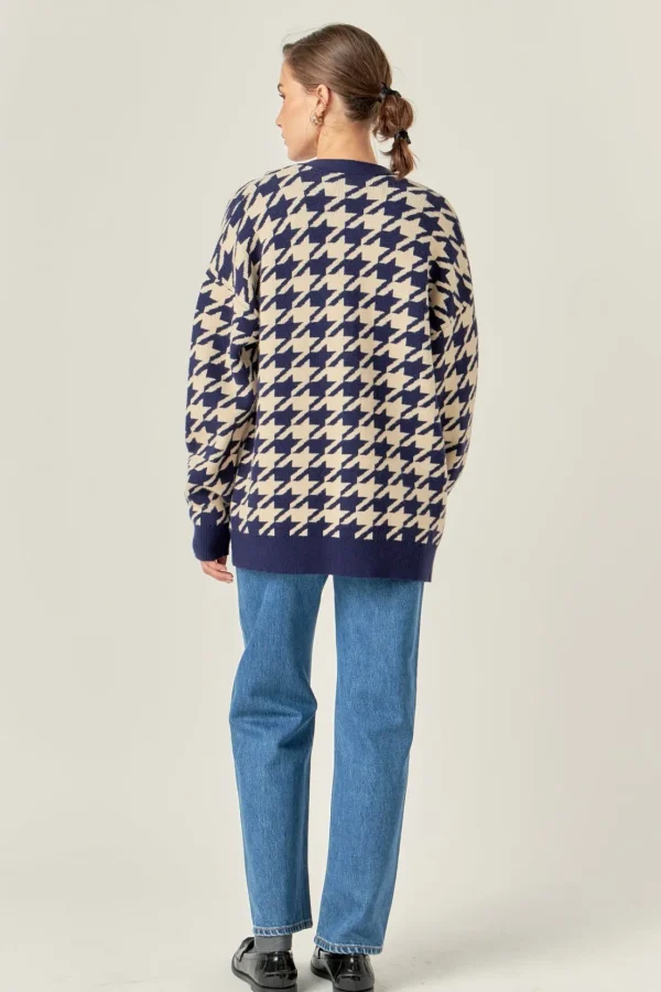 ENGLISH FACTORY Sweaters & Knits | Tops*- Knit Houndstooth Cardigan