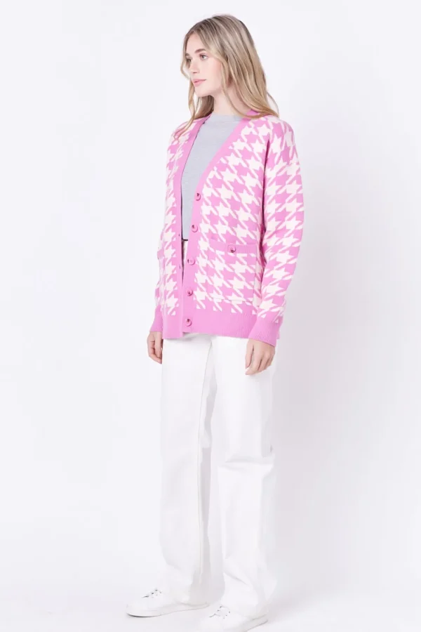 ENGLISH FACTORY Sweaters & Knits | Tops*- Knit Houndstooth Cardigan
