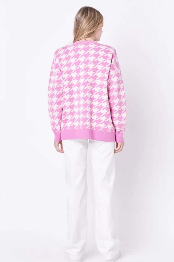 ENGLISH FACTORY Sweaters & Knits | Tops*- Knit Houndstooth Cardigan