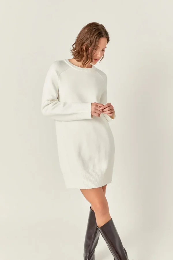 ENGLISH FACTORY Knit Dresses | White Dresses*- Knit Mini Dress