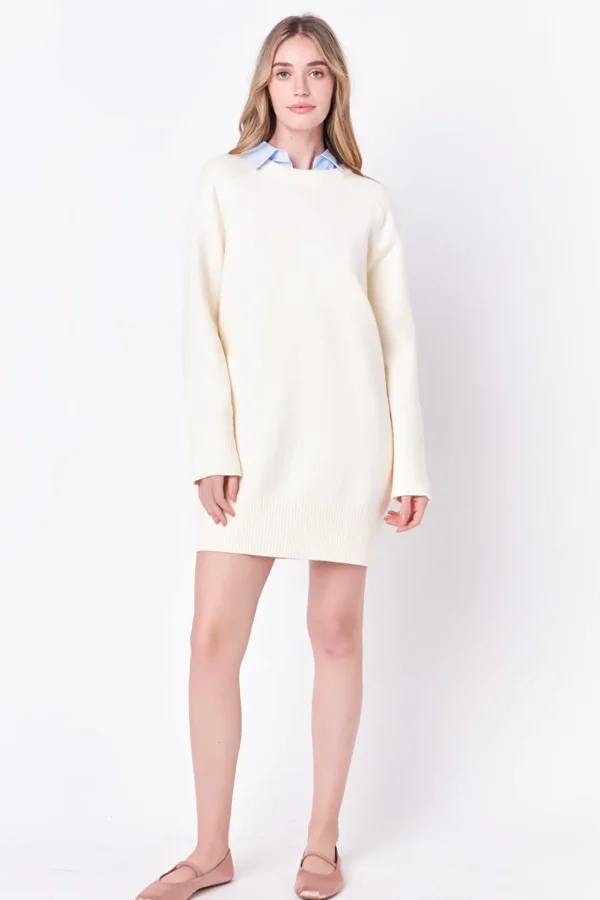 ENGLISH FACTORY Knit Dresses | White Dresses*- Knit Mini Dress