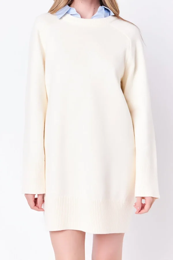 ENGLISH FACTORY Knit Dresses | White Dresses*- Knit Mini Dress