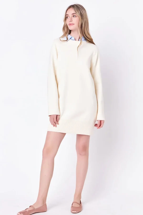ENGLISH FACTORY Knit Dresses | White Dresses*- Knit Mini Dress