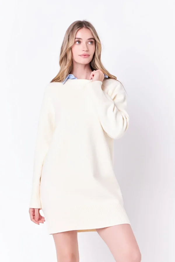 ENGLISH FACTORY Knit Dresses | White Dresses*- Knit Mini Dress