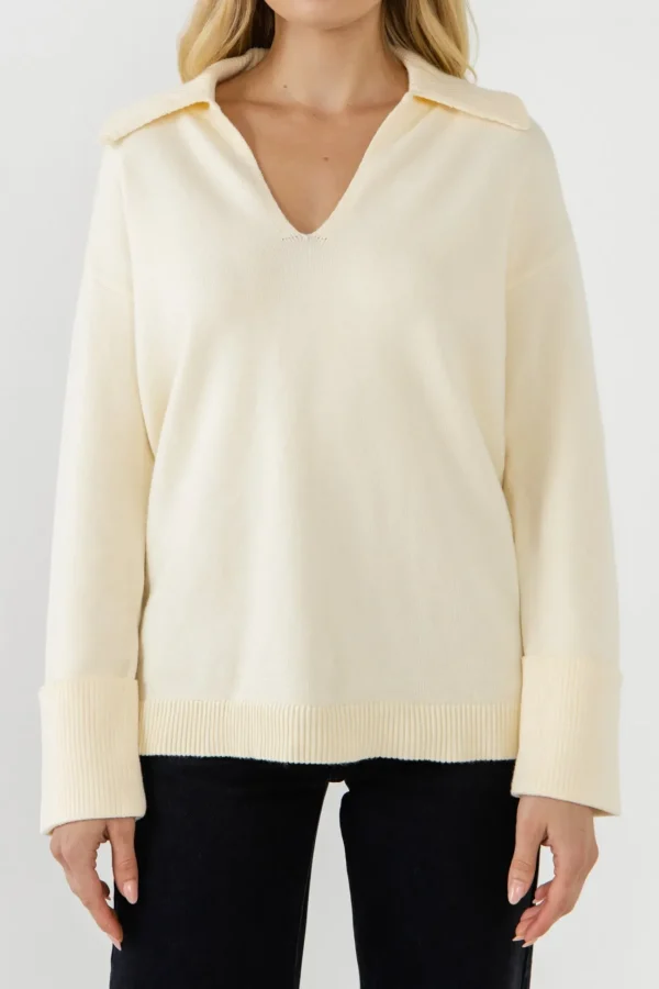 ENGLISH FACTORY Tops*- Knit Pullover CREAM