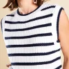 ENGLISH FACTORY Tops*- Knit Stripe Top OFFWHITE/NAVY