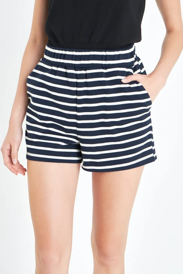ENGLISH FACTORY Shorts & Skorts | Tops*- Knit Striped Shorts NAVY/WHITE