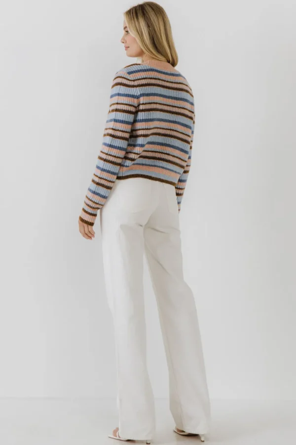 ENGLISH FACTORY Sweaters & Knits*- Knit Stripe Cardigan MULTI
