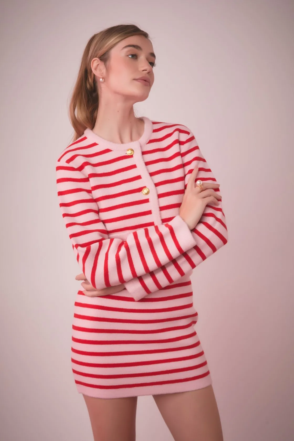 english_factory__knit_str_3-3.webp ENGLISH FACTORY Sweaters & Knits | Matching Sets*- Knit Striped Mini Skirt