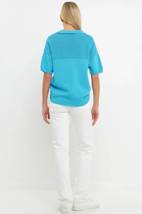 ENGLISH FACTORY Sweaters & Knits | Tops*- Knit Sweatshirt with Short Sleeve