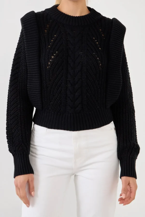 ENGLISH FACTORY Sweaters & Knits*- Knitted Sweater in BLACK