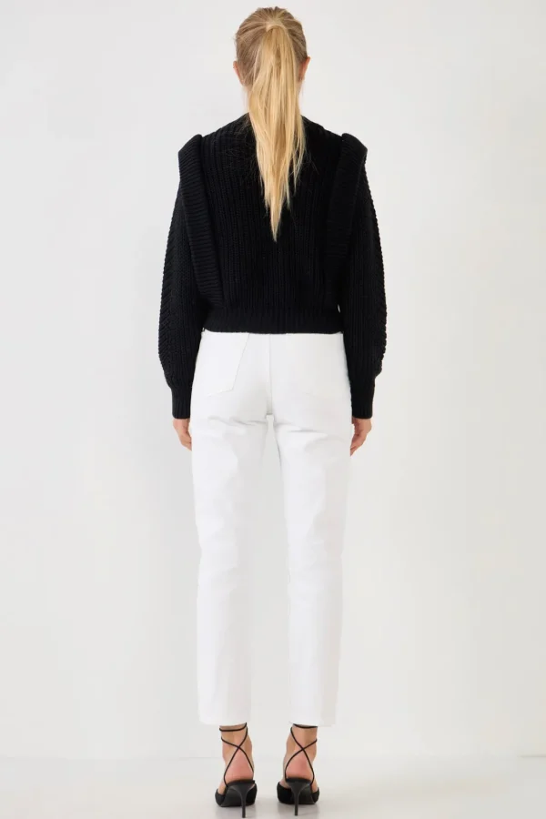 ENGLISH FACTORY Sweaters & Knits*- Knitted Sweater in BLACK