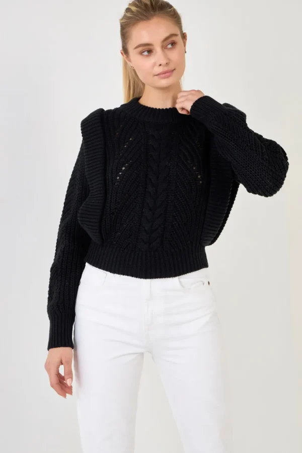 ENGLISH FACTORY Sweaters & Knits*- Knitted Sweater in BLACK