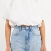 ENGLISH FACTORY Tops*- Knotted Cut Out Detail Top WHITE