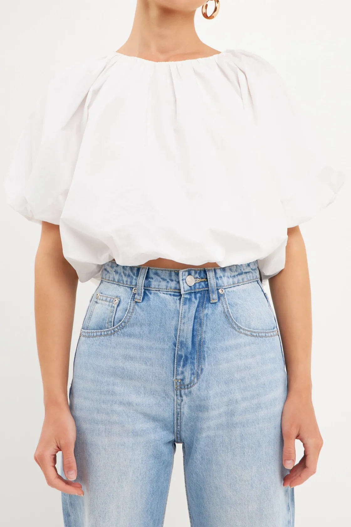 english_factory__knotted__0-1.webp ENGLISH FACTORY Tops*- Knotted Cut Out Detail Top WHITE