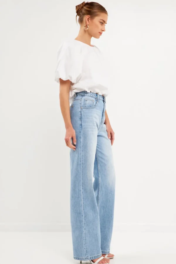 ENGLISH FACTORY Tops*- Knotted Cut Out Detail Top WHITE
