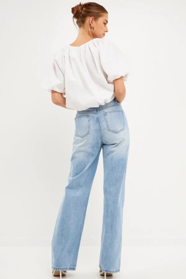 ENGLISH FACTORY Tops*- Knotted Cut Out Detail Top WHITE