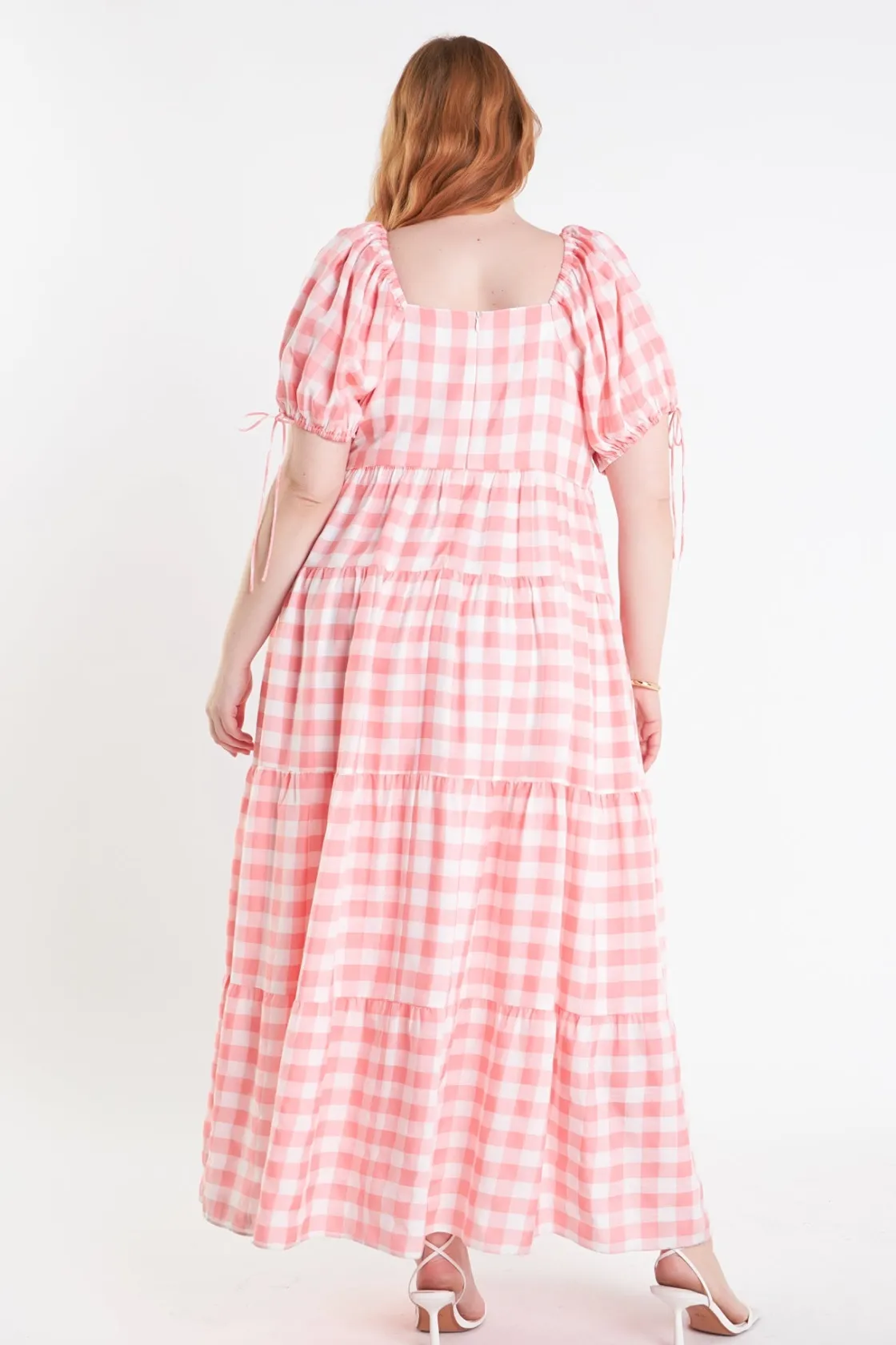 english_factory__knotted__2.webp ENGLISH FACTORY Tops*- Knotted Gingham Dress PINK
