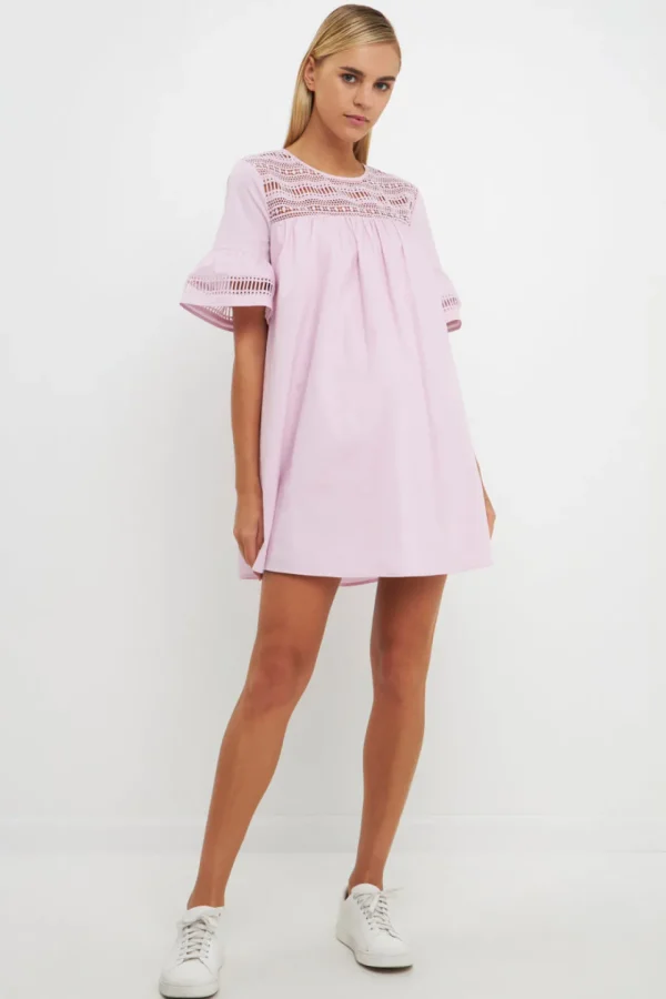 ENGLISH FACTORY Lace Dresses | Tops*- Lace Detail Mini Dress