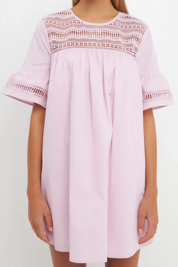ENGLISH FACTORY Lace Dresses | Tops*- Lace Detail Mini Dress