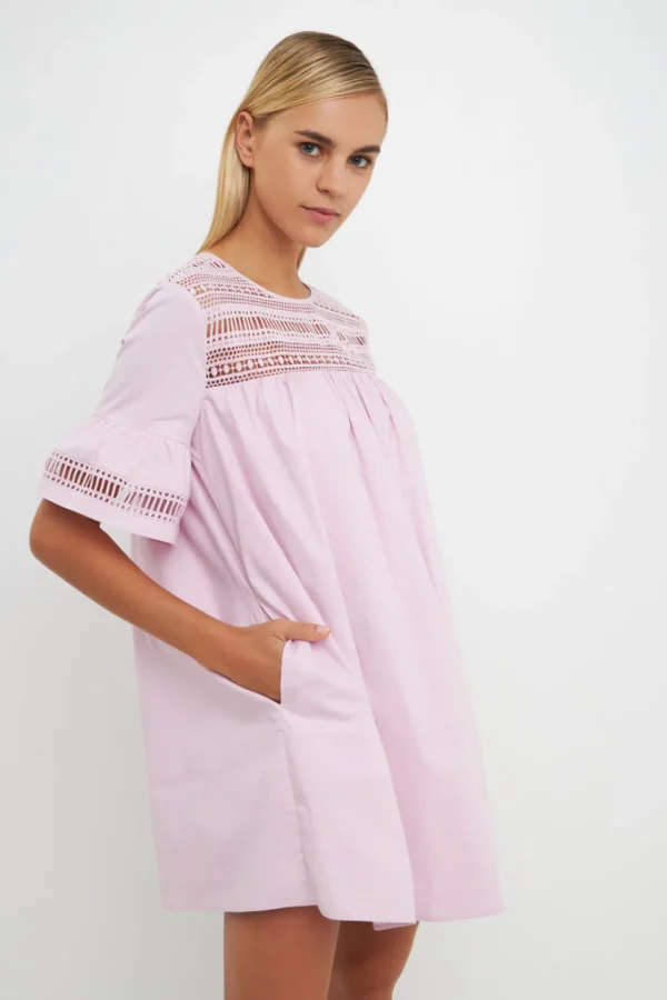 ENGLISH FACTORY Lace Dresses | Tops*- Lace Detail Mini Dress