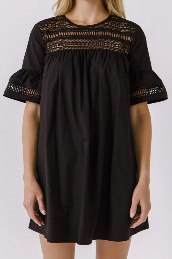 ENGLISH FACTORY Lace Dresses | Tops*- Lace Detail Mini Dress