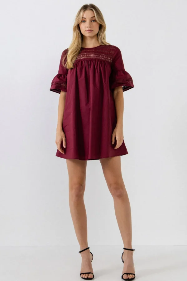 ENGLISH FACTORY Lace Dresses | Tops*- Lace Detail Mini Dress
