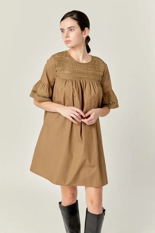ENGLISH FACTORY Lace Dresses | Tops*- Lace Detail Mini Dress