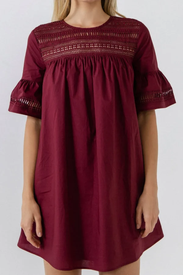 ENGLISH FACTORY Lace Dresses | Tops*- Lace Detail Mini Dress