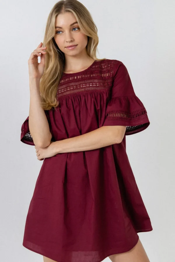 ENGLISH FACTORY Lace Dresses | Tops*- Lace Detail Mini Dress
