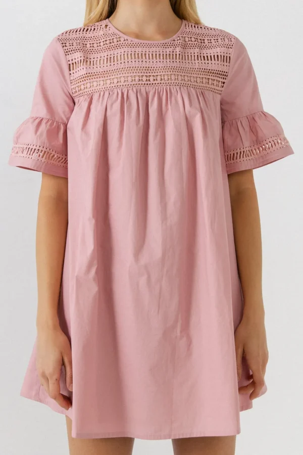 ENGLISH FACTORY Lace Dresses | Tops*- Lace Detail Mini Dress